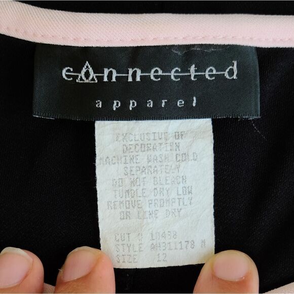 Connected Apparel Black Pink Long Sleeve Dress - Picture 12 of 12